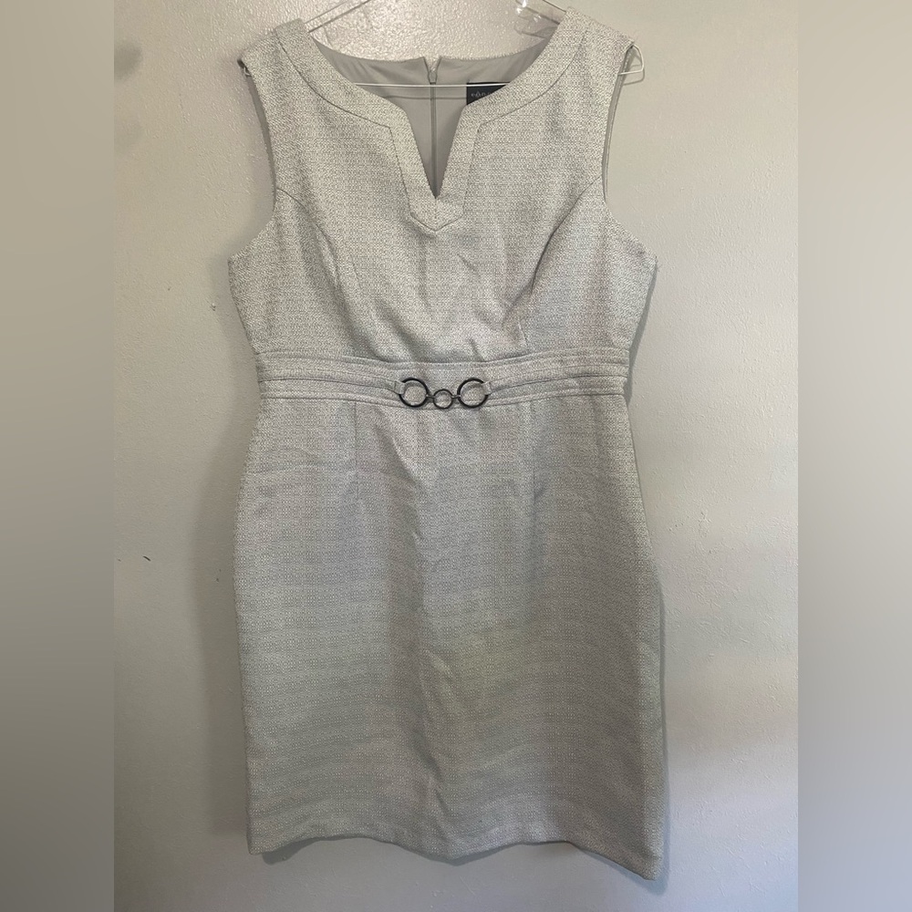 Connected Apparel Cream Textured Midi Dress